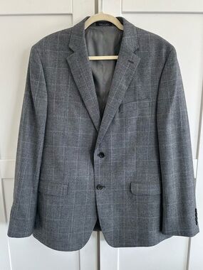 Lauren Ralph Lauren Slim Fit 100% Wool Gray Glen Plaid Blazer + Vest Set | NWOT